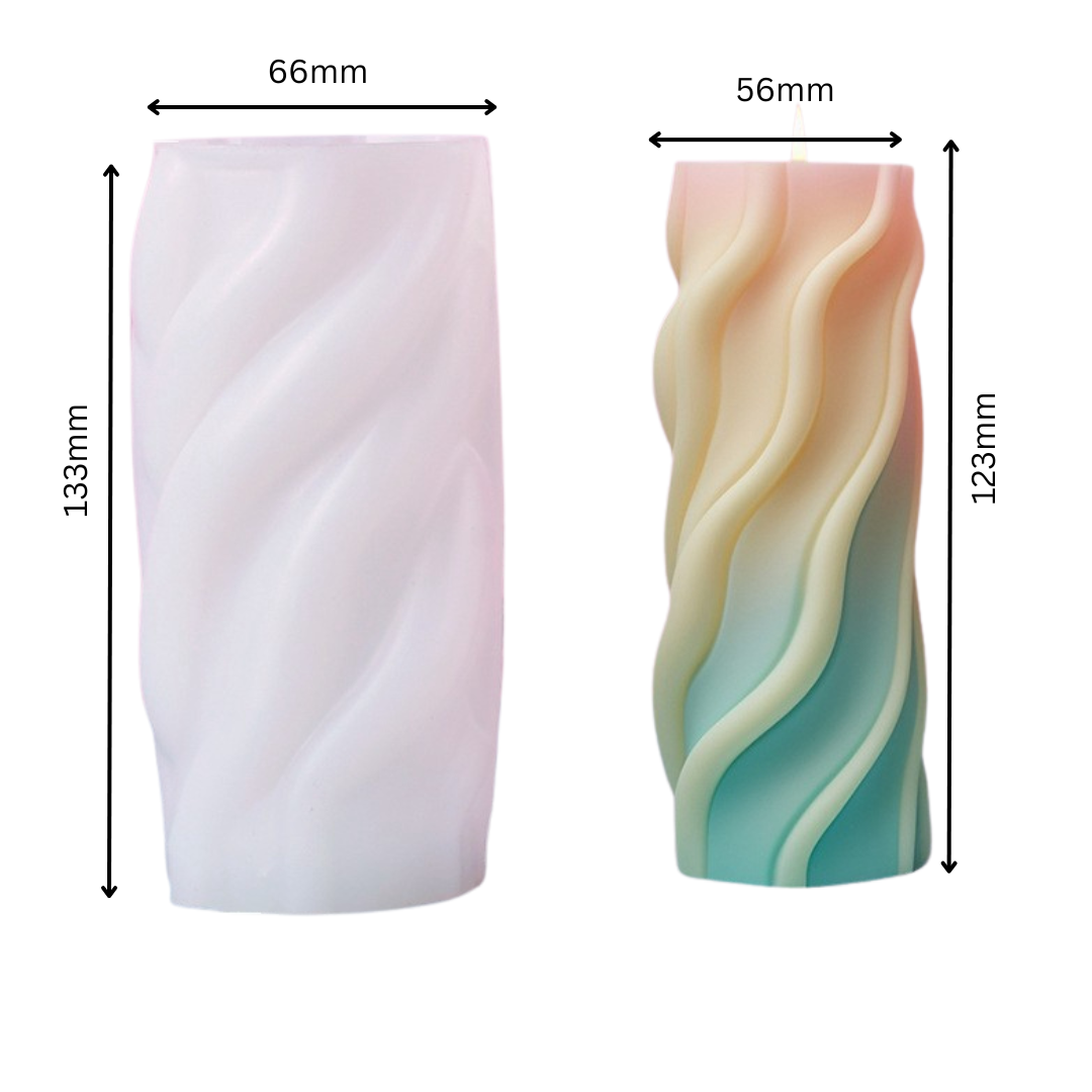 Wavy Pillar Silicone Mould (Medium)