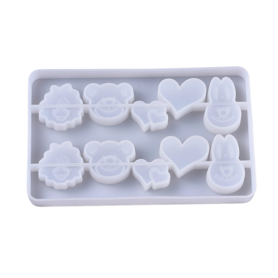 Heart, Bear, Bunny & Monkey Silicone Mould