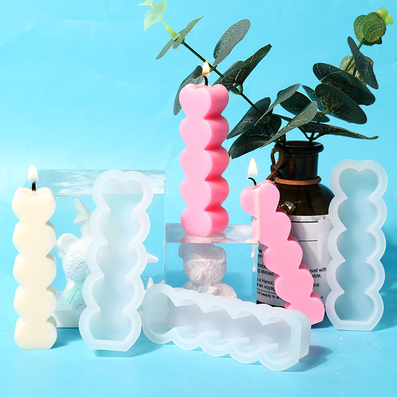 Love Heart Pillar Candle Silicone Mould