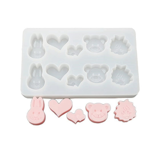 Heart, Bear, Bunny & Monkey Silicone Mould