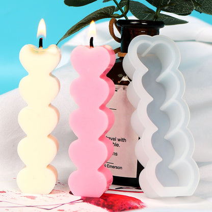 Love Heart Pillar Candle Silicone Mould